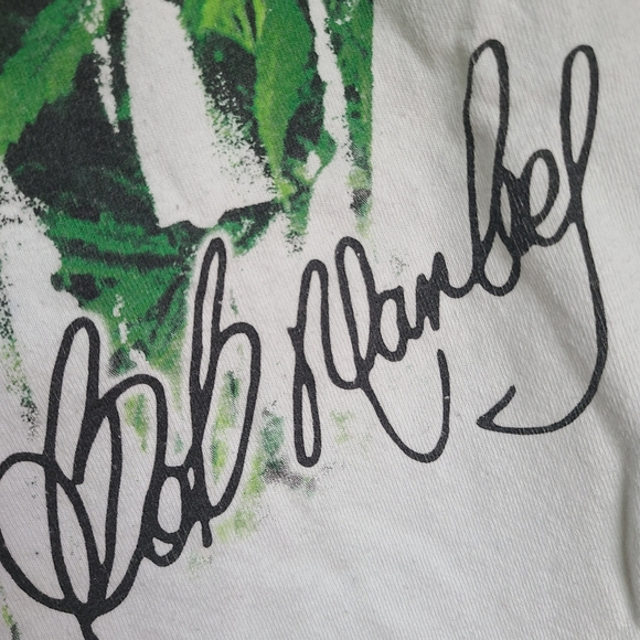 BOB MARLEY POT LEAVES DREADS WHITE T-SHIRT - Picture 4 of 6